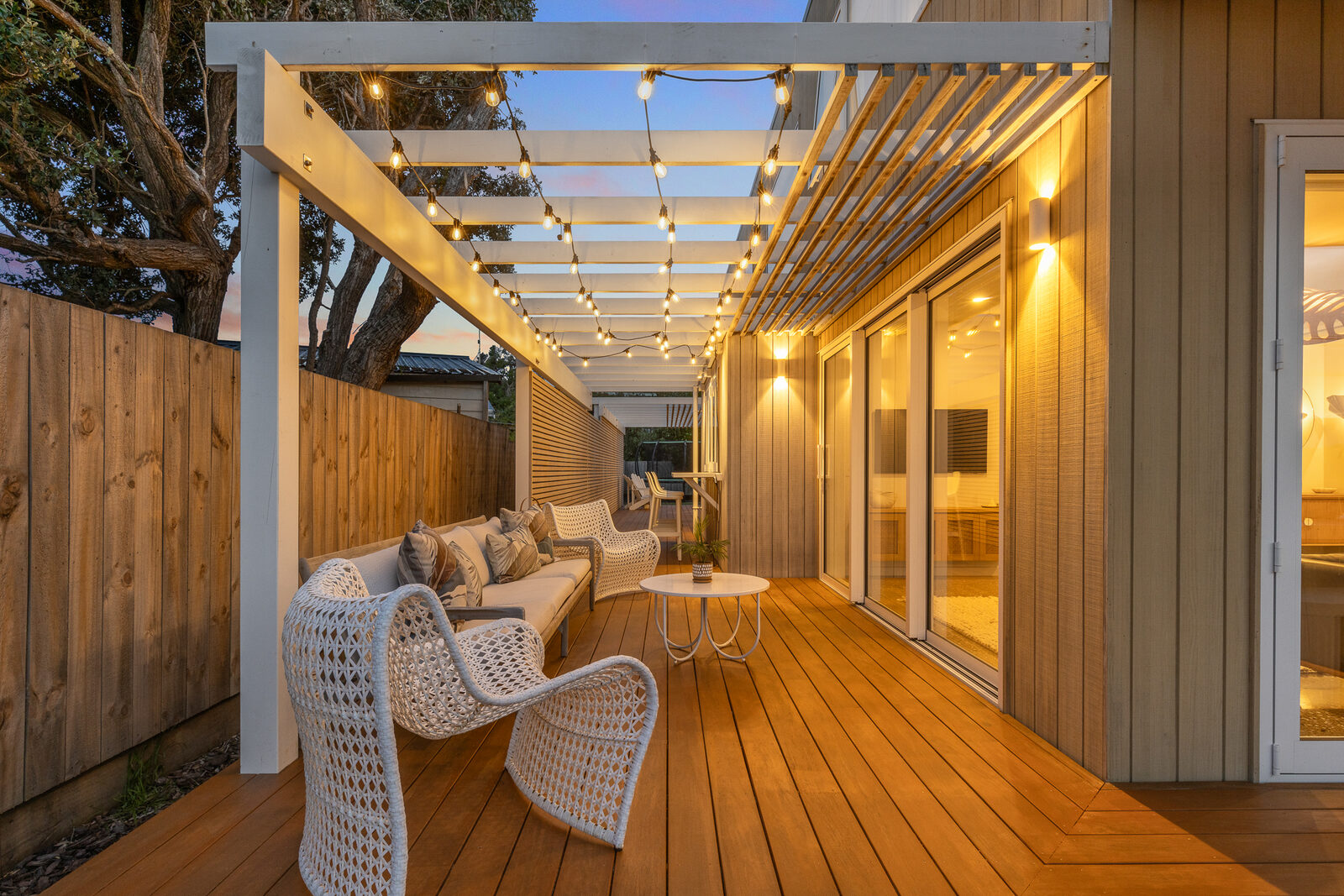 Twilight pool and outdoor entertaining